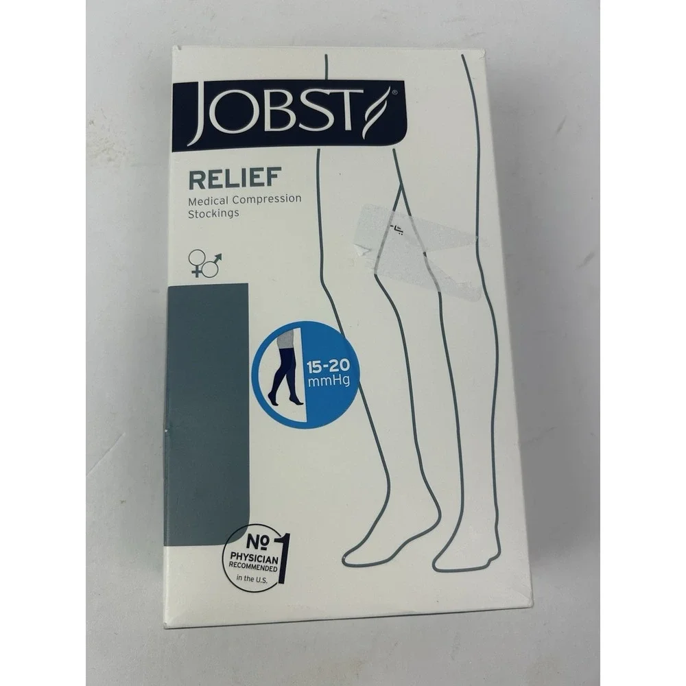 Jobst Unisex Relief Medical OT Compression Socks Thigh High Nude‎ 15-20 mmHG NEW